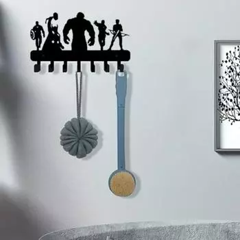 Настенный металлический держатель ключей и органайзер на 7 крючков: Стильные крючки для полотенец для кухни и дома, максимальное удобство L бронзовый