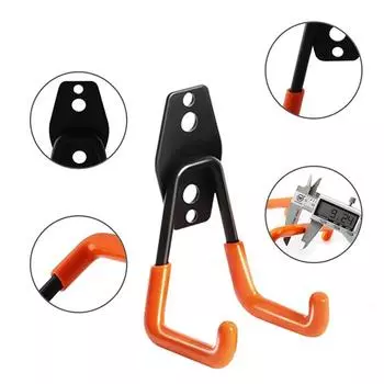 Настенный металлический крючок, прочные крючки для вешалок для велосипедов, противоскользящий крючок для хранения в гараже, органайзеры для садовых инструментов и лестниц