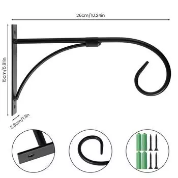 Настенный металлический железный крючок для подвешивания, подвесной цветочный горшок, корзина, настенный кронштейн для корзины, украшение для сада, домашний декор