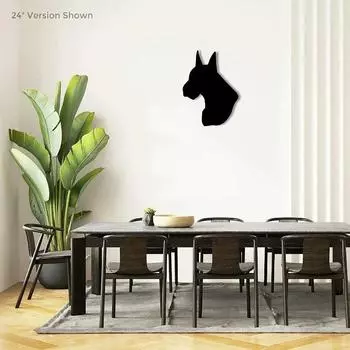 Настенный металлический знак «Немецкий дог» – силуэт головы собаки, настенный декор, внутреннее/наружное железное искусство, настенное украшение, настенная наклейка и художественное произведение светло-зеленый