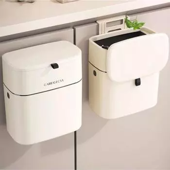 Настенный мусорный бак, подвесная бытовая мусорная корзина с откидной крышкой, экономит место, мусорное ведро для ванной комнаты с крышкой