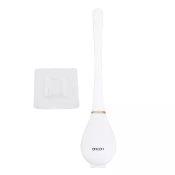 Настенный набор туалетной щетки и держателя для ванной комнаты, туалетная щетка для чистки с мягкой щетиной из ТПР, белый белый