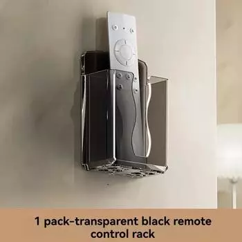 Настенный настенный ящик для хранения пульта дистанционного управления телевизора и кондиционера без перфорации, настенная полка для хранения, настенная полка для хранения у кровати 1PCS чёрный