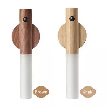 Настенный ночник с датчиком движения, съемный ручной светильник с автоматическим включением/выключением, перезаряжаемый светодиодный светильник для шкафа, самоклеящийся магнитный светильник Warm White (2700-3500K) коричневый