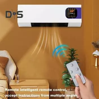 Настенный обогреватель для спальни с регулируемой температурой и дистанционным управлением. Бесшумная работа. Энергосберегающий портативный обогреватель. Кондиционер. EU