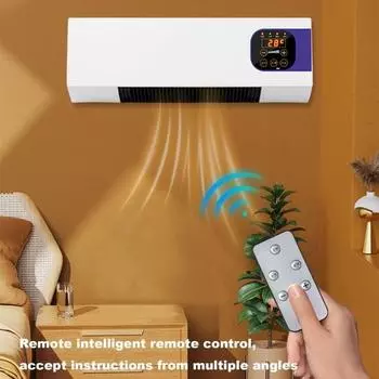 Настенный обогреватель для спальни с регулируемой температурой и дистанционным управлением. Бесшумная работа. Энергосберегающий портативный обогреватель. Кондиционер. EU