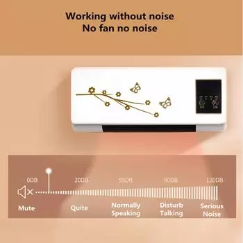 Настенный обогреватель и кондиционер, комбинированный, широкий охват, 2 в 1, электрическая охлаждающая и нагревательная машина с дистанционным управлением для спальни EU белый