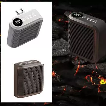 Настенный обогреватель, портативный электрический небольшой безопасный обогреватель, регулируемый термостат/таймер, защита от перегрева, для использования в автофургоне и ванной комнате дома в помещении One Size чёрный