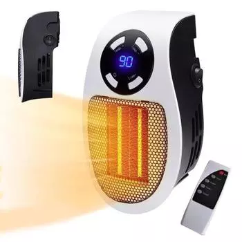 Настенный обогреватель с цифровым термостатом и дистанционным управлением. Энергосберегающий портативный электрический небольшой обогреватель с таймером.