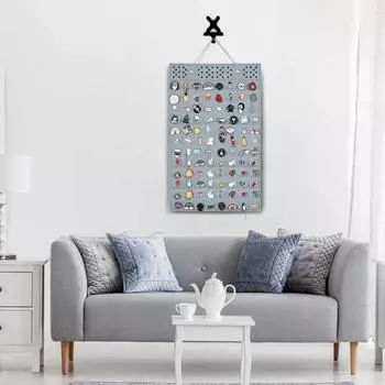 Настенный органайзер для булавок, сумка для хранения фетровой броши с емкостью 96 булавок, компактная витрина для эмалированных булавок и сережек