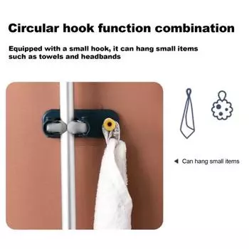 Настенный органайзер для швабры Yousheng, высокая устойчивость, широкое применение, простая установка, самоклеящийся держатель для швабры, вешалка для метлы оранжевый