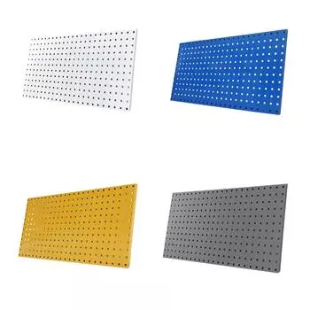 Настенный органайзер Pegboard, настенная панель Pegboard, металлическая, экономящая пространство, универсальная, 35,43 дюйма x 17,72 дюйма, организация гаража для мастерской белый