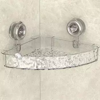 Настенный органайзер-полка с узором ледника без дрели, прозрачная настенная полка, многофункциональная присоска для душа, ванная комната, кухня