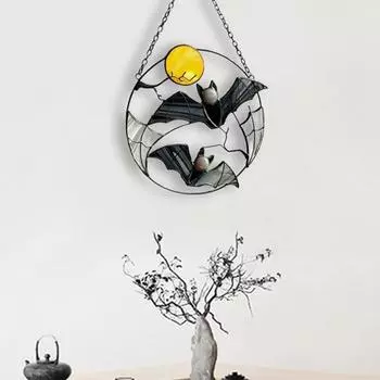 Настенный орнамент Летучая мышь Висячие украшения Форма Антидеформируемое металлическое окно для дома