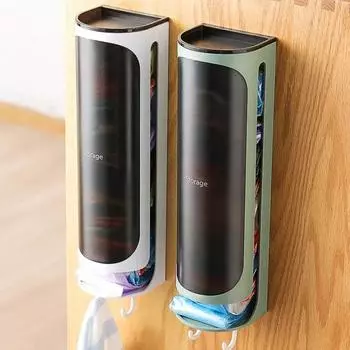 Настенный пластиковый пакет для хранения Мешок для мусора Коробка для хранения Стойка для кухни Ванная комната Мешки для мусора Органайзер Мешки для мусора Диспенсер Коробка зелёный