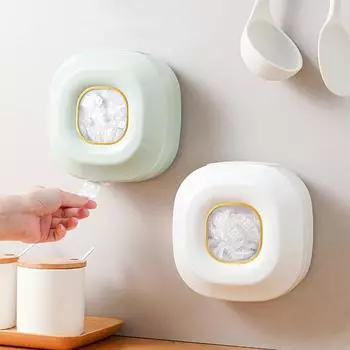 Настенный пластиковый ящик для хранения, кухонная сумка для хранения, органайзер для ванной комнаты, органайзер для шапочки для душа, коробка для бахил для гостиной 15.5*7*15.5cm слоновая кость