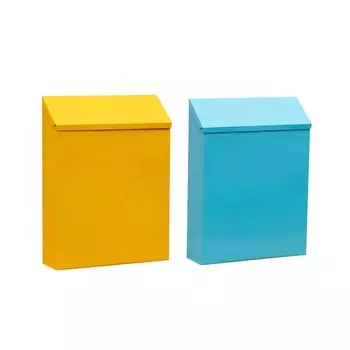 Настенный почтовый ящик, почтовый ящик, большая емкость, современный держатель для газет, ящик для ворот, домашнего офиса, декора входной двери синий