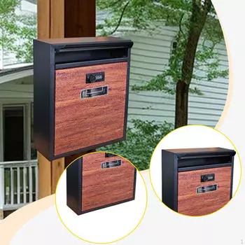 Настенный почтовый ящик, Почтовый ящик с кодовым замком Металлический Большой Вход Вертикальный Почтовый ящик для писем