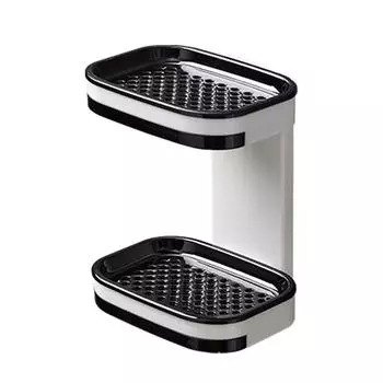 Настенный поднос для мыльницы для ванной комнаты, туалета, двухслойная стойка для хранения без перфорации One Size