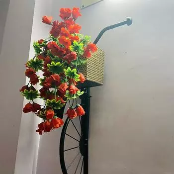 Настенный подвес из кованого железа для книг, декоративный цветочный узор - (Черный, средний) 76,2 x 53,3 сантиметра, металл