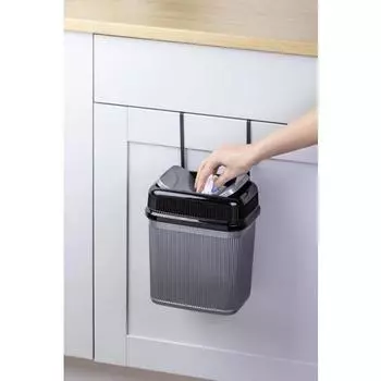 Настенный подвесной мусорный бак для кухни Дверь шкафа с крышкой Кухонный мусорный бак Мусорные баки Контейнеры для мусора Кухонный мусорный бак 5,5 л.
