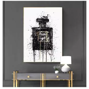 Настенный постер и принты, абстрактные черные флаконы духов, фотографии для гостиной, домашний декор, современное абстрактное искусство, холст, живопись 21cm30cm NoFrame