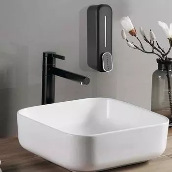 Настенный прессованный дозатор мыла, высококачественный прочный футляр для жидкого мыла для ванной комнаты белый