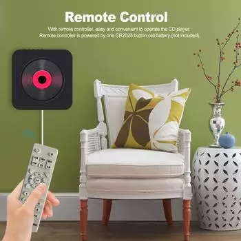 Настенный проигрыватель компакт-дисков Bluetooth-динамики Домашняя аудиосистема Бумбокс с дистанционным управлением FM-радио Вход AUX EU Plug белый