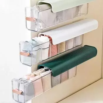 Настенный прозрачный ящик для хранения нижнего белья, трусиков, ящик для хранения носков, органайзер для шкафа, органайзер для хранения в спальне темно-зеленого