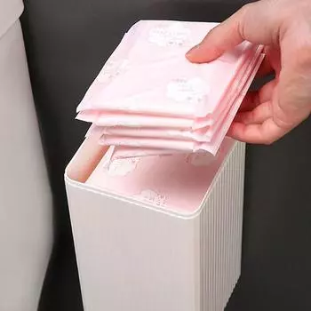 Настенный ящик для хранения гигиенических салфеток Houseeker, органайзер для бумажных салфеток, ватных палочек, многофункциональная откидная крышка розовый