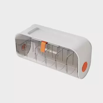 Настенный ящик для хранения нижнего белья, органайзер для хранения носков и трусиков, 6 ячеек, регулируемый съемный домашний ящик, ящик для хранения в шкафу белый