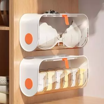 Настенный ящик для хранения нижнего белья, большая емкость, прозрачный дизайн, пыленепроницаемые носки, контейнер для хранения бюстгальтера