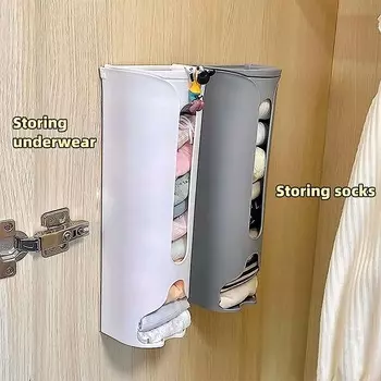 Настенный ящик для хранения нижнего белья, шкаф, нижнее белье, трусики, носки, органайзер, самоклеящийся, диспенсер для домашних мусорных мешков, ящик для хранения белый