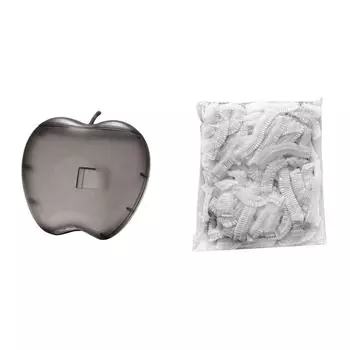 Настенный ящик для хранения пластиковой упаковки Диспенсер для пищевой пленки в форме яблока (черный)