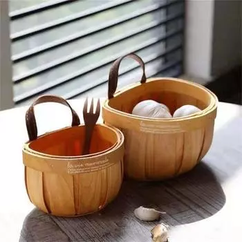 Настенный ящик для хранения тканый деревянный органайзер для мелочей Контейнер для хранения для дома B