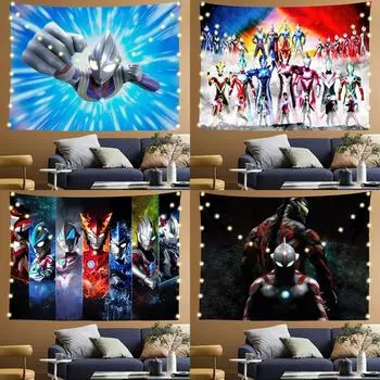 Настенный рисунок с изображением мультфильма «Ультрамен» для украшения детской комнаты, фоновая ткань 100X70cm