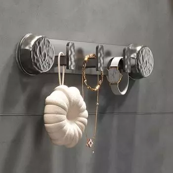 Настенный рядный крючок для хранения вещей, пластиковый крючок для одежды, многофункциональный крючок для полотенец, задняя дверь Beige-5 Hooks