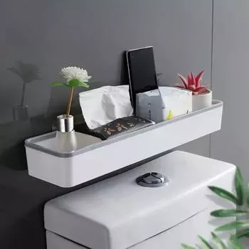 Настенный шкаф для хранения в ванной и туалете, многофункциональная полка для унитаза, без ударов, органайзер над стойкой для унитаза чёрный