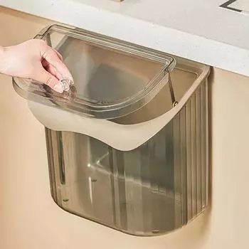 Настенный шкаф, прозрачный мусорный бак с крышкой, прочная бытовая мусорная труба для домашних комодов