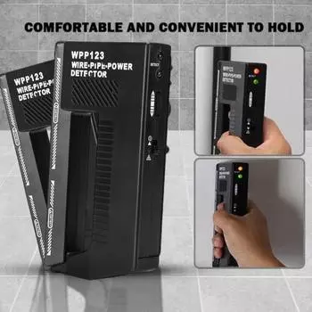 Настенный сканер металлоискатель с эргономичной ручкой, высокочувствительный, регулируемый, работающий от батареи, настенный искатель металлоискателя чёрный