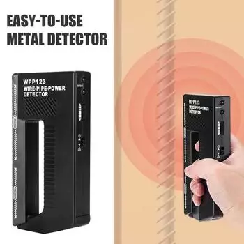 Настенный сканер металлоискатель с эргономичной ручкой, высокочувствительный, регулируемый, работающий от батареи, настенный искатель металлоискателя чёрный