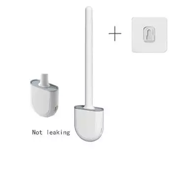 Настенный сменный туалетный ершик с длинной ручкой, силиконовые туалетные ершики, быстросохнущие, мягкие щетинки, набор для туалета, биде, ванной комнаты белый