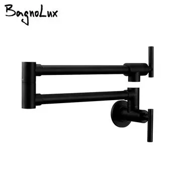 Настенный смеситель для мойки кухни, розовое золото/серый пистолет, одинарный смеситель для холодной воды, поворотный на 360 градусов, складной излив, латунный кран