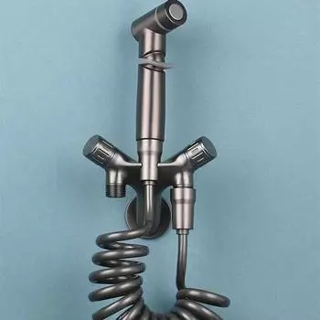 Настенный смеситель для ванной комнаты, туалета, биде, туалетной воды, смывной кран для здоровья, анальный спрей для мытья задницы, стиральная машина, смеситель для душа, биде, пистолет gray set A