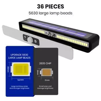 Настенный солнечный светильник, всепогодный уличный охранный светильник с датчиком движения, 3 режима, регулируемый угол наклона, солнечный светильник для крыльца с кронштейном Warm light чёрный