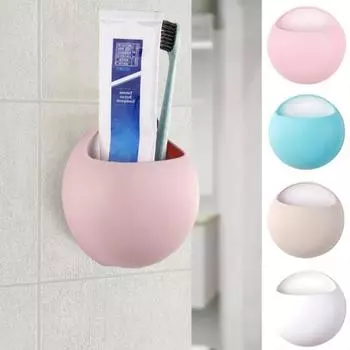 Настенный стеллаж для хранения, держатель для зубной щетки, зубной пасты, контейнер для ванной комнаты белый