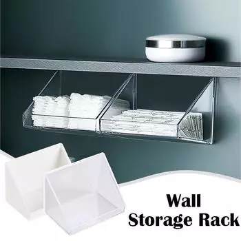Настенный стеллаж для хранения, ванная комната, кухня, органайзер для всякой всячины, держатель для косметики, лоток для хранения косметики, органайзер для макияжа, самоклеящаяся полка белый
