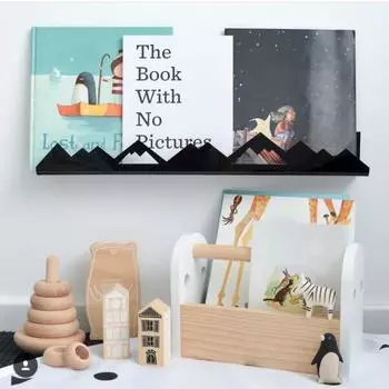 Настенный стеллаж для хранения вещей Прочная несущая деревянная конструкция Простая установка Плавающие полки для детской комнаты A