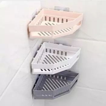 Настенный стеллаж для хранения вещей, угловая душевая кабина, прочная, несущая, простая в установке, съемная полка для душа с дренажным отверстием белый