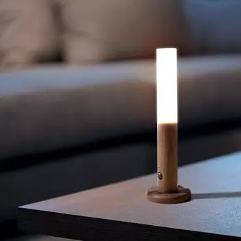 Настенный светильник беспроводной деревянный ночник для коридора, шкафа, гардероба, декоративный светодиодный теплый умный индукционный свет